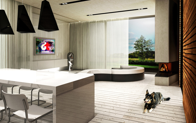 Bliźniak połączony garażem -projekt