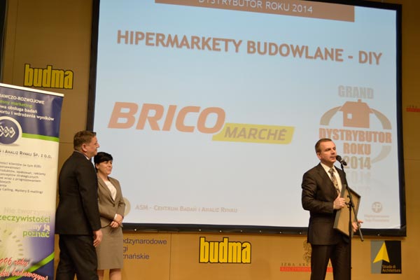 Tytuły Grand Dystrybutor Roku 2014 oraz Dystrybutor Roku 2014 dla DIY Bricomarche odebrał Bogusław Sypniewicz
