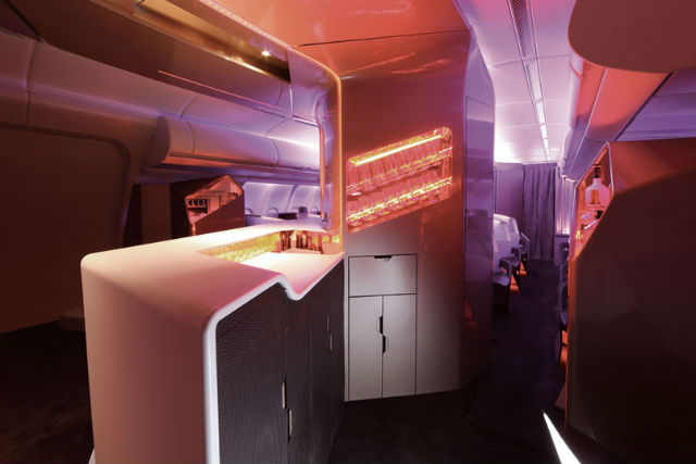 Projekt luksusowej kabiny samolotu linii Virgin Atlantic Airways, na GIS Warszawa 2014