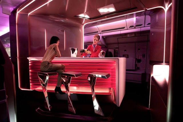 Projekt luksusowej kabiny samolotu linii Virgin Atlantic Airways, na GIS Warszawa 2014