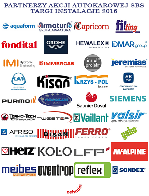 Wystawcy Klubu Instalatora Targ&oacute;w Instalacje 2016